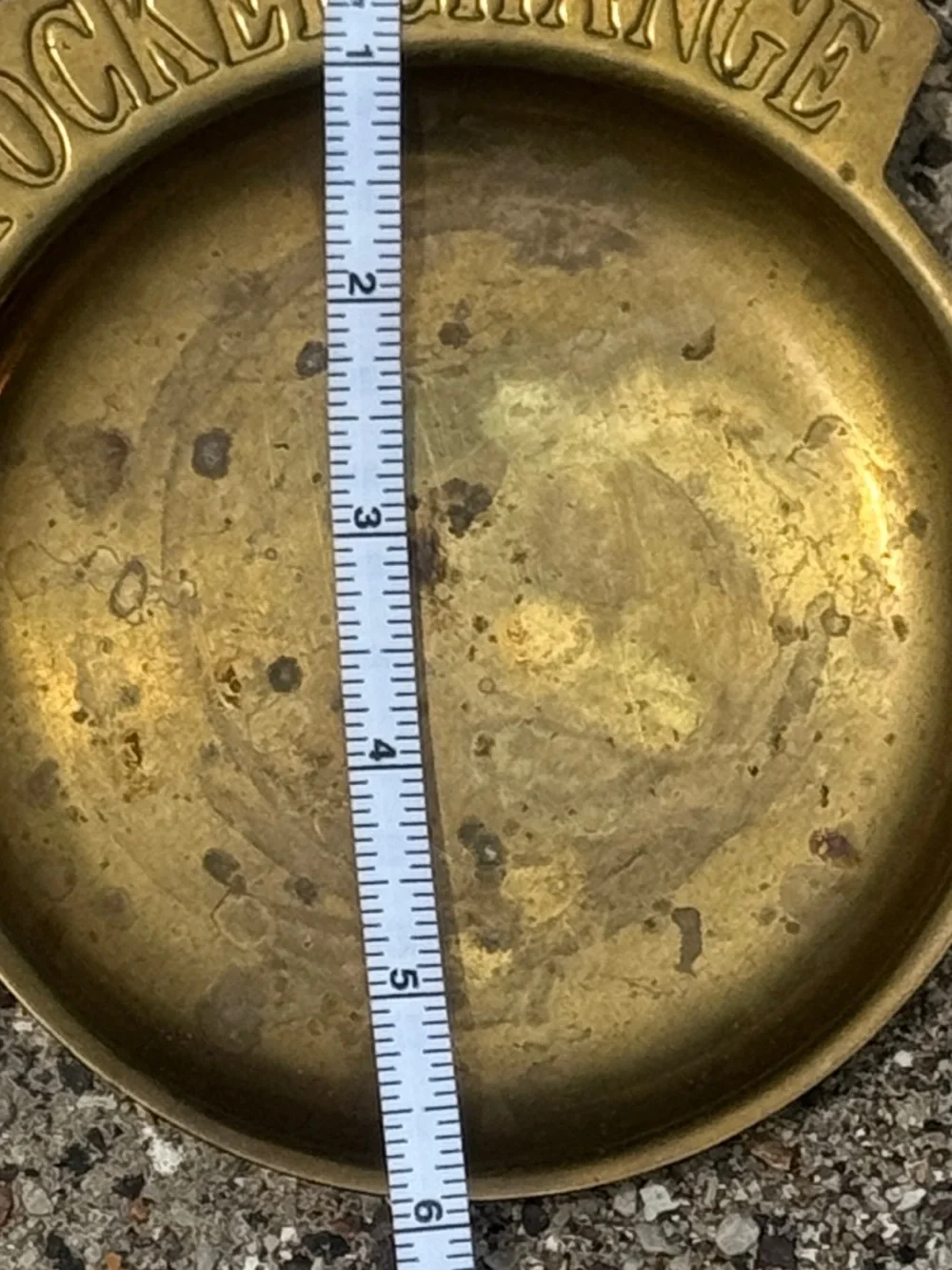 Vintage Brass POCKET CHANGE Trinket Dish ~ 5”x6”